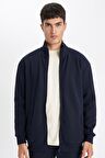 DeFacto Comfort Regular Fit Rahat Kesim Dik Yaka Cepli Basic Düz Fermuarlı Sweatshirt D4971AX24AUNV163