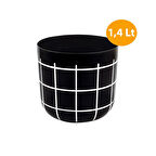 Omnipazar KRS-211 Dekoratif Karo Desenli Saksı 1.4 Litre No 1