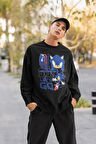 Sonic Lets Go Baskılı Unisex Oversize Çizgi Film Sweatshirt