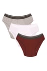 Moda Çizgi Erkek Pamuk 3lü Bordo Beyaz Gri Likralı Slip 40128 ÇOK RENKLİ