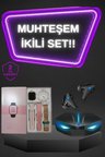 Kadınlar İçin Dokunmatik Ekran Akıllı Saat ve Gamer Kablosuz Bluetooth Kulaklık ANC Özelliği - Lisinya