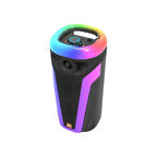 HEPU HP 113 Taşınabilir Şarjlı Bluetooth Hoparlör 4 inc *2 10w Rms Rgb Karaoke Mikrofonlu 3600 MAH