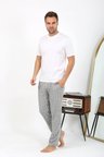 Moda Çizgi Erkek Ekoseli Desen Penye Tek Alt Pijama 27540 Gri