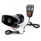 7 Sesli Mikrofonlu Megafon Siren 100 Watt Yüksek Sesli 12 Volt