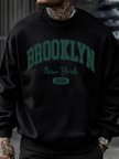 Brooklyn New York 1898 Baskılar Kazak Sonbahar Erkek Giysileri Polar Moda Kazak Rahat Bisikle