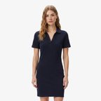 Nautica Kadın Lacivert Slim Fit Kısa Kollu Çizgili Elbise