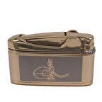 Osmanlı Tuğralı İbelo Tarz Gazlı Çakmak Altın Renk