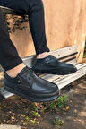 Siyah Deri Erkek Ayakkabı,şık Tasarım, Bağcıklı, Rahat Taban, Rahat Iç Astar 40,41,42,43,44,45,46,47 SİYAH / 40