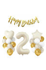 KREM RAKAMLI YILDIZ KALPLİ YAŞ BALON SET