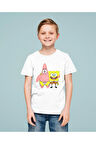 Süngerbob Ve Patrick Baskılı Unisex Çizgi Film Çocuk Tişört (1-12 Yaş)