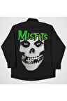 Misfits Müzik Grubu Baskılı Unisex Rock Metal Cepli Gömlek