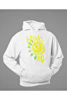 Gülen Surat Blink-182 Baskılı Unisex Oversize Hoodie