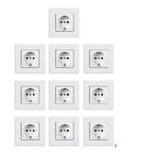 GÜNSAN EQONA FİLDİŞİ TOPRAKLI PRİZ-ÇERÇEVE DAHİL-10 LU PAKET