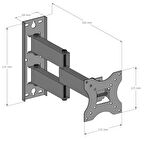 ALPIN HAREKETLİ  TV DUVAR ASKI APARATI 10” – 27”