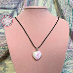 Uretti - Tuğba 6667 - El Yapımı Kalp Figürlü Beyaz Kolye