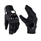 Motosiklet Eldiveni Avuç Içi Korumalı Dokunmatik Uzun Siyah Motor Eldiven Kemik Motorcu Eldiveni