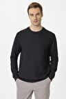Erkek O Yaka Waffle Sweat TR2013700460 Siyah
