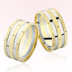 Harem Altın Sarı Beyaz Altın Alyans 6601