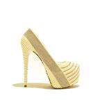 MESHURE MSRE018 SEDEF KADIN ÇİFT PLATFORMLU İNCİ VE TAŞ KAPLAMA ABİYELİK GELİNLİK AYAKKABI