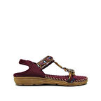 GUJA BLG150-10 BORDO KADIN LİKRALI TAŞLI SANDALET