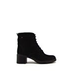 CASTLE BLACK CB32345-1 SİYAH NUBUK KADIN FERMUARLI TOPUKLU BOT