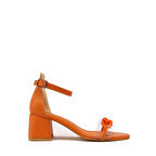 KANUGA BB2022-47 TURUNCU KADIN ŞEFFAF UZAY YOLU TOKALI SANDALET