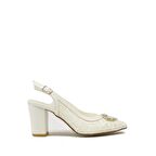 MESHURE MSRE400 SEDEF KADIN DESENLİ ARKASI ACIK TOPUKLU AYAKKABI