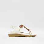 GUJA BLG22Y150-31 BEYAZ KADIN ARKADAN LASTİKLİ ÖNÜ ÖRGÜLÜ SANDALET