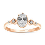 F Renk 0.77 Karat Vintage Tektaş Yüzük-HRD Sertifikalı