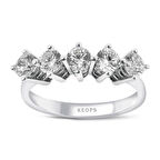 F Renk 0.90 Karat Pırlanta Beştaş Yüzük