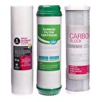 Sulook Su Arıtma Cihazı Filtresi 3 Lü Seti Açık Kasa Ön Alt Tam Paket