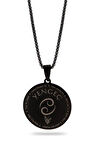 Yengeç Burcu Kolyesi Kadın Erkek Çelik Kolye Siyah Polo Zincir Cklyengcbrc-syh