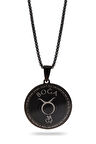 Boğa Burcu Kolyesi Unisex Çelik Kolye Siyah Polo Zincir Cklbogabrc1-syh