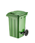 Omnipazar SY-6504 Pedallı Tekerlekli Kapaklı Çöp Konteyneri 80 lt Yeşil