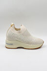 Kriste Bell Taş Detaylı Sneaker Kadın Spor Ayakkabı KB008 Bej
