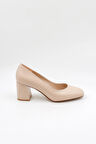 Park Moda Günlük Topuklu Kadın Ayakkabı PM371 Bej Cilt