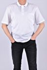 T154327-06 SİLMEN SAND POLO YAKA t-shirt/BEYAZ/XL