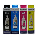 Melsan Epson Uyumlu EcoTank 664 Mürekkep Takım 4 Renk Muadil