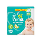 Prima Bebek Bezi Aktif Bebek 7 Beden 15+ KG Fırsat Paket 34 Adet