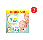Prima Bebek Bezi Premium Care 2 Beden Ekonomik Paket 3 x 60 180 Adet