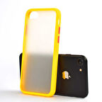 iPhone SE 2022 Kılıf Mat Yüzey Renkli Kenar Silikon