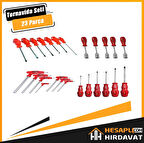 23 Parça Yıldız Düz Tornavida + Tork Tornavida + Lokma Takımı + T Alyan Tornavida Seti