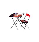 Max Speed Cars Çocuk Lisanslı Çalışma Masa Sandalye Seti Yazı Tahtalı Kalemlikli