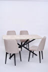 Kütük Milano MDF Mutfak Masa Sandalye Takımı 90x160