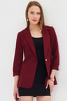 Kadın Bordo Tek Düğmeli Ceket ARM-20K001020