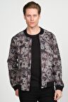 Erkek Desenli Fermuarlı Astarlı Pilot Bomber İnce Ceket Mont