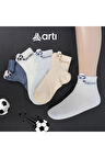 4 Adet Erkek Çocuk Football Topu Desenli Soket çorap
