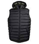 Erkek Büyük Beden Kapşonlu Kışlık Yelek Dekons Siyah