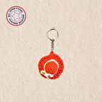 Uretti - Tuğba 9352 El Yapımı Örgü Çiçek Detaylı Şapka Model Anahtarlık