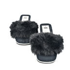 SİA ÇANTA EVA TABAN HALI TERLİĞİ KÜRKLÜ SÜSLÜ SADE VE GÖSTERİŞLİ KADIN TERLİK